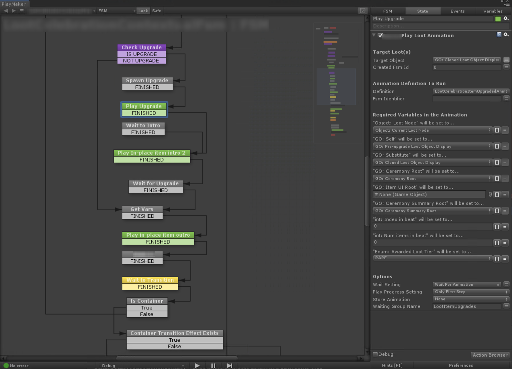 Pictured: PlayMaker FSM used for displaying a dynamic, data-driven Rewards ceremony.